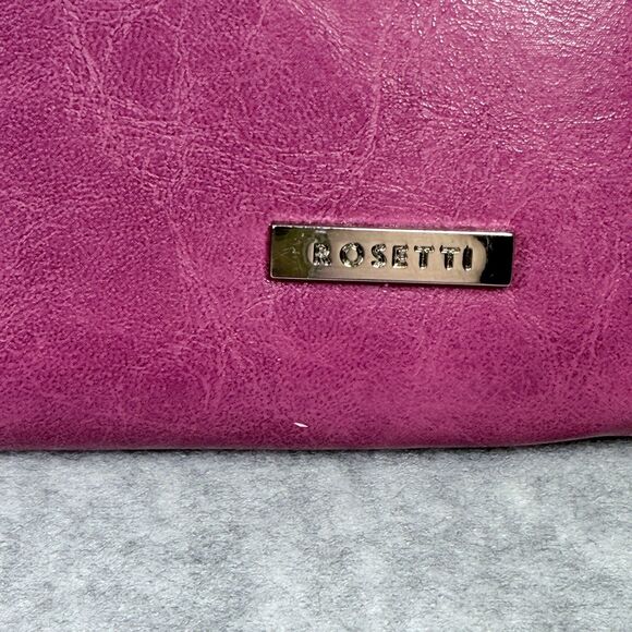 Rosetti Womens Wallet 7.25"x4" Solid Pink Faux Leather Zip-Around Compartments - Picture 3 of 10